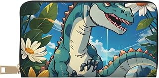 Cute Dinosaur Leather Wallet, Unisex Long Wallet, Business Zipper, Multiple Card Slots, Large Capacity, Fashion, Casual, Wallet
