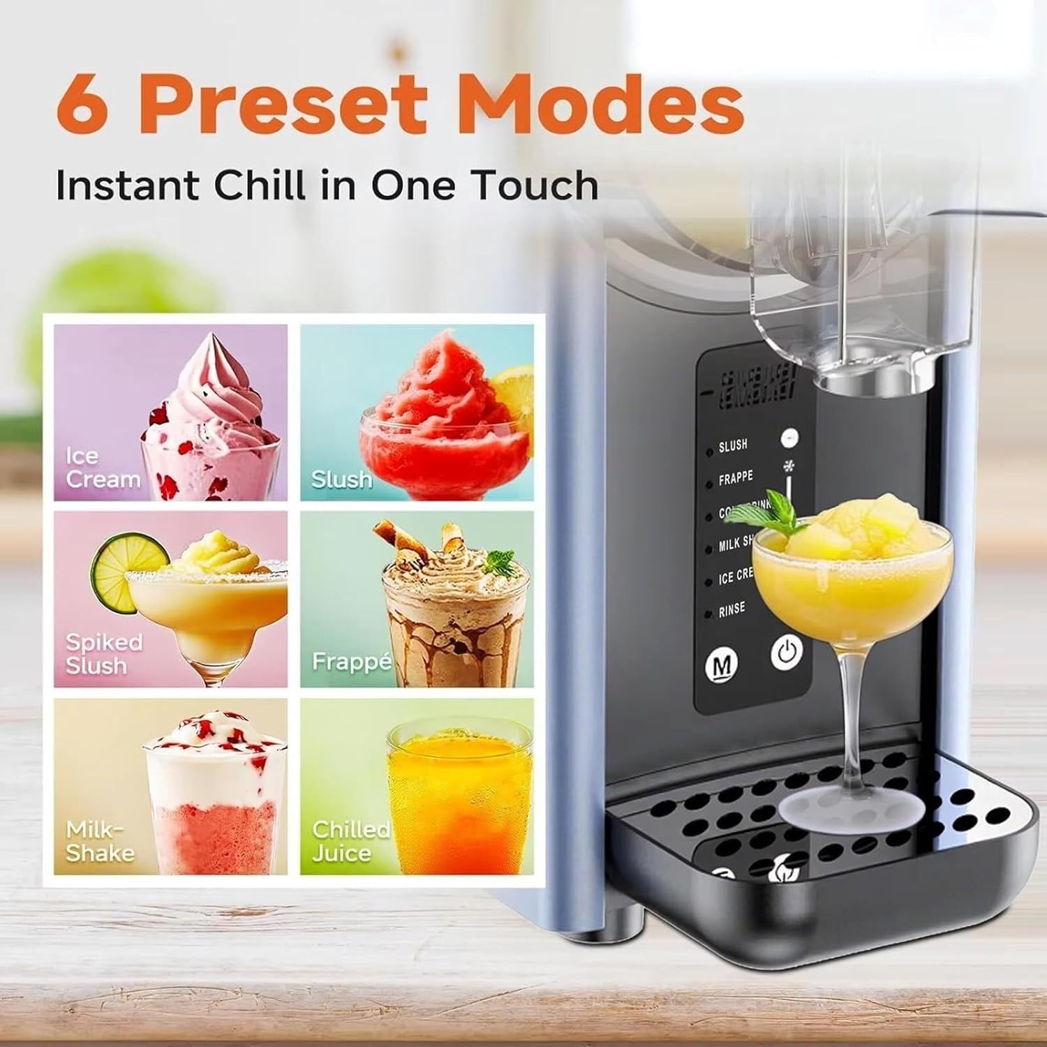 2L Professional Slush Machine, No Ice Needed, Self-Cleaning, 5 Preset Programs, Quickfreeze-Technology, Fro-Zen Drink Maker for Slush, Margaritas, Frappe, Milkshake