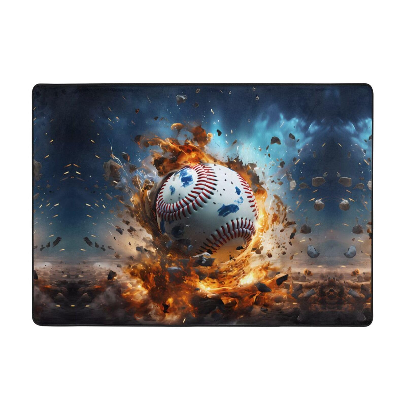 Tapis baseball flanelle grand tapis de chambre 203 x 147 cm