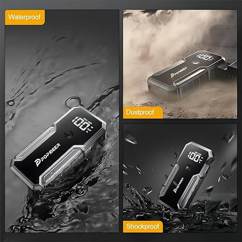 Miniatura 7 de POPDEER Arrancador de batería de automóvil, caja de salto de 2500 A para batería de automóvil (8.0 L de gasolina6.0 L diesel), cargador de batería