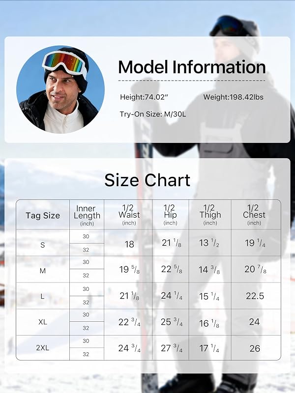 FREE SOLDIER Mens Snow Bibs Ski Pants Softshell Waterproof Insulated Warm Snow Pants Windproof Ski Bib Overalls(Gray Large/32) by FREE SOLDIER - Image 9