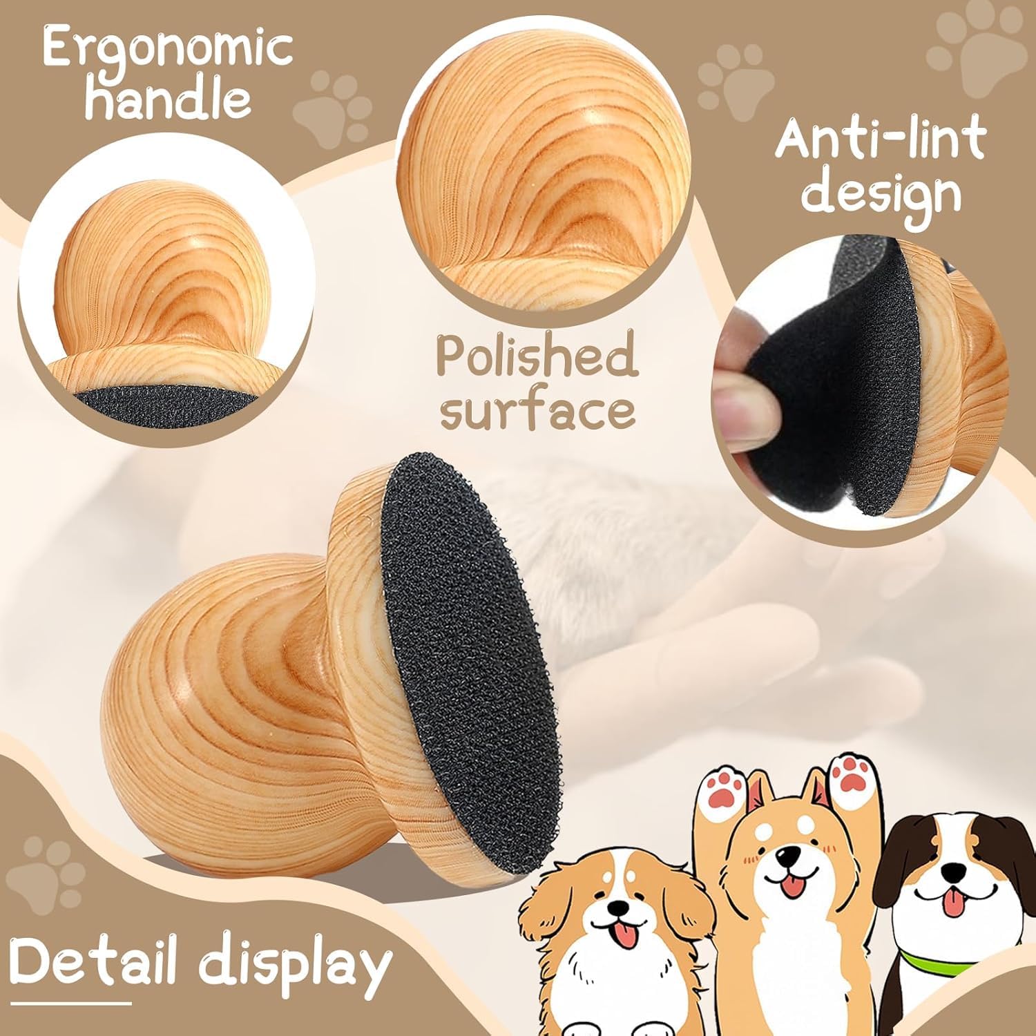 Dog Nail File, Dog Nail File with 3PCS Replaceable Filing Disc, Nail Grinder Board for Dogs & Cats, Natural Wood, Gentle Pet Nail Care Tool for Dogs and Cat image 3