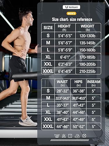 Miniatura 6 de NORTHYARD Men's Running Athletic Shorts 5'' Workout Gym Tennis Short Quick Dry Lightweight Active Sports Basketball