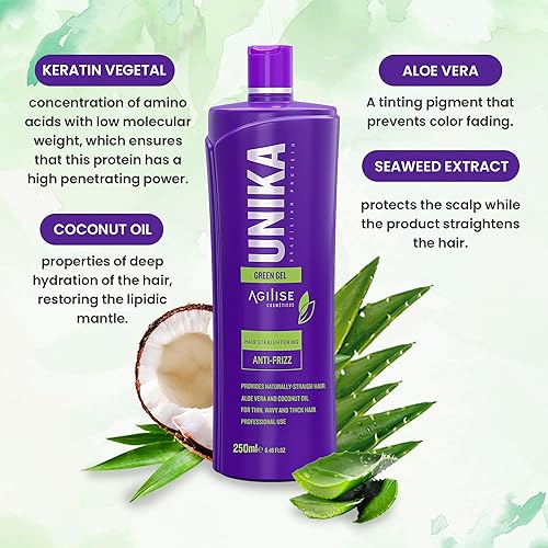 Miniatura 6 de AGILISE - Unika Green Gel Alisado - Productos para el cabello para mujeres, alisador de cabello - Productos para el cuidado del cabello con control