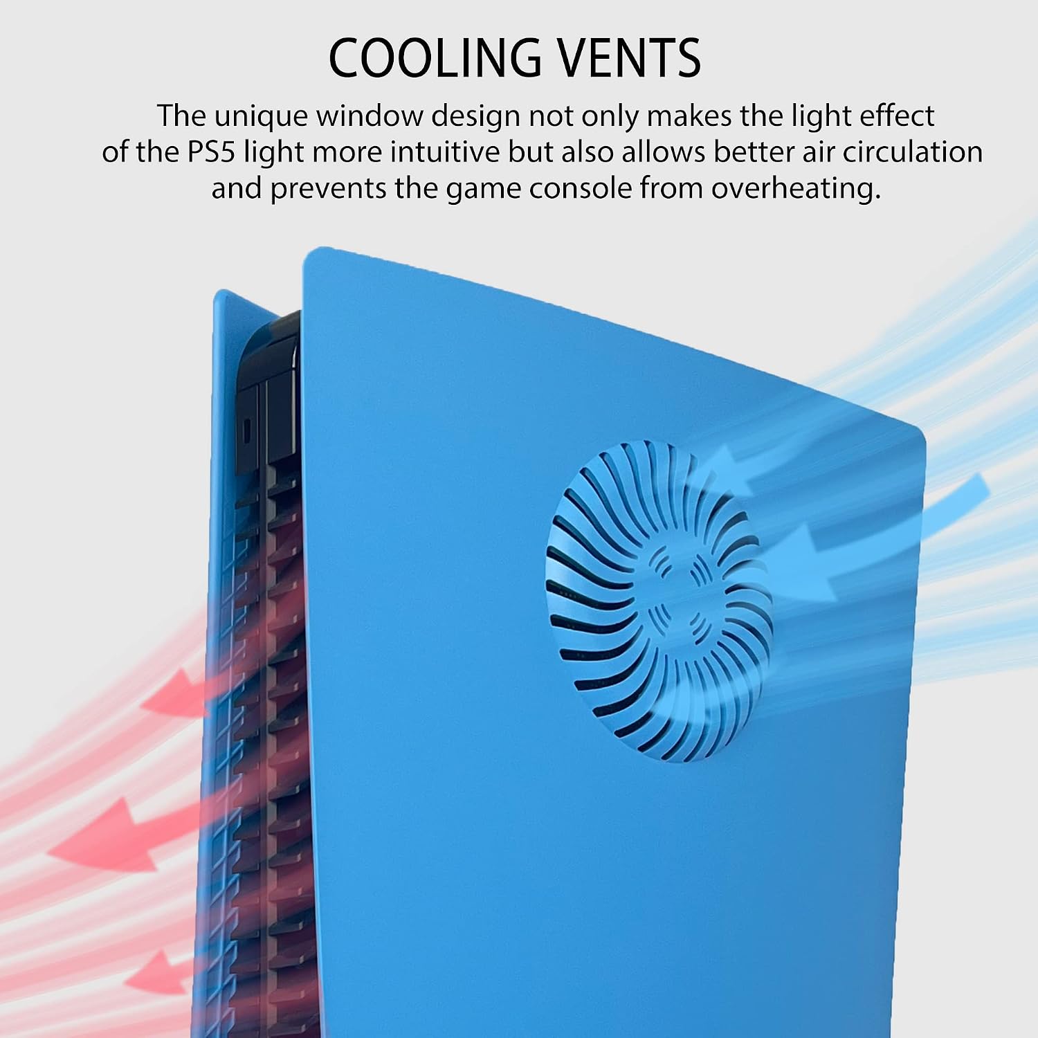 PS5 Faceplate with RGB Light Strip and Dust Filter for Cooling Vents DOBEWINGDELOU 400+ Effects LED Light Ring Console Cover for PlayStation 5 Disc Edition DIY Decoration Kit Accessories Blue