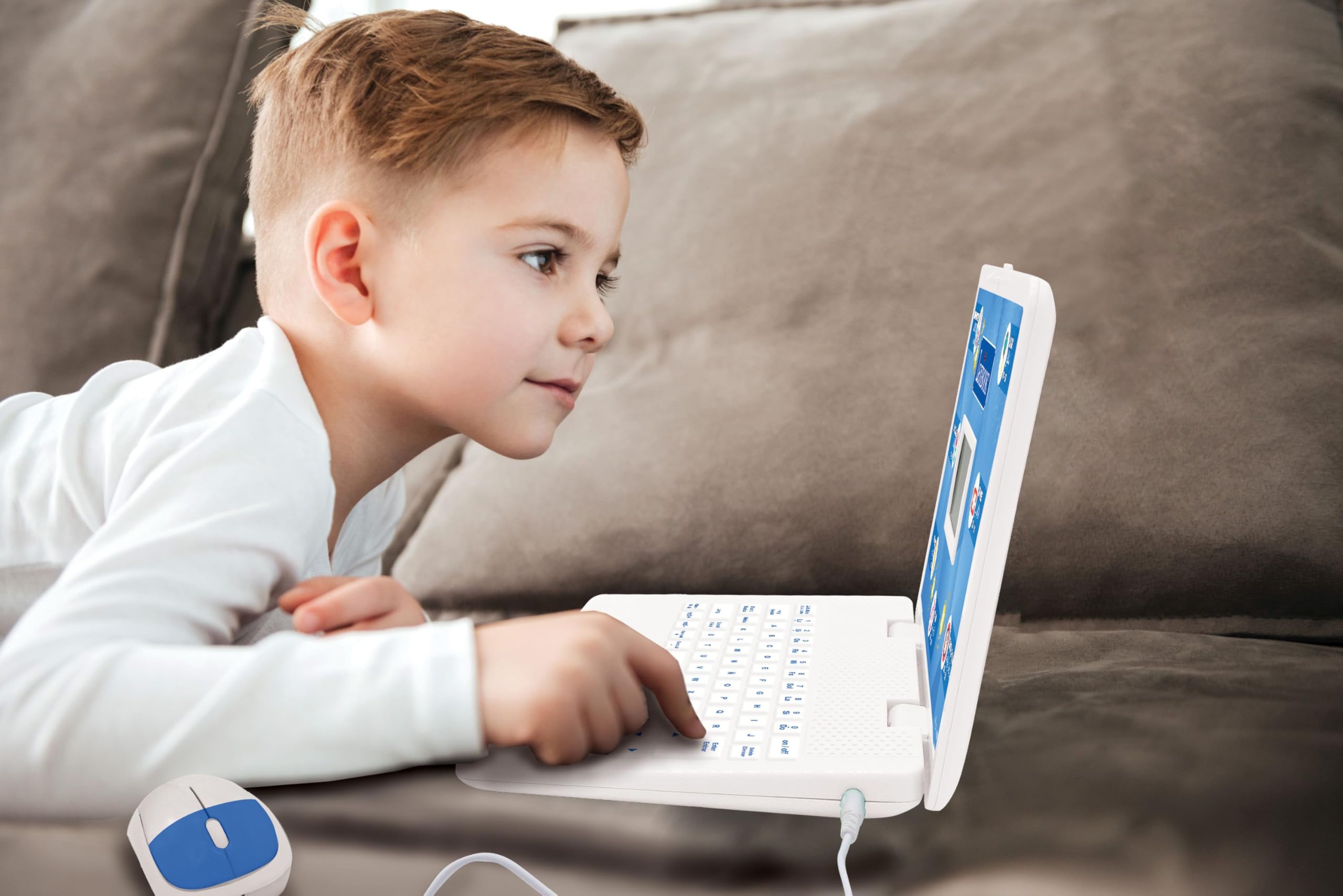 LEXIBOOK - Portatile educativo e bilingue spagnolo/inglese - Giocattolo per bambini con 124 Attività per l'apprendimento della matematica, digitale, logica, lettura di orologi, giochi e musica