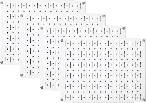 Miniatura 18 de Juego de tableros organizadores de metal de clavijas para pared, cuatro tableros de 12 pulgadas de alto x 16 pulgadas de ancho, para almacenamiento,