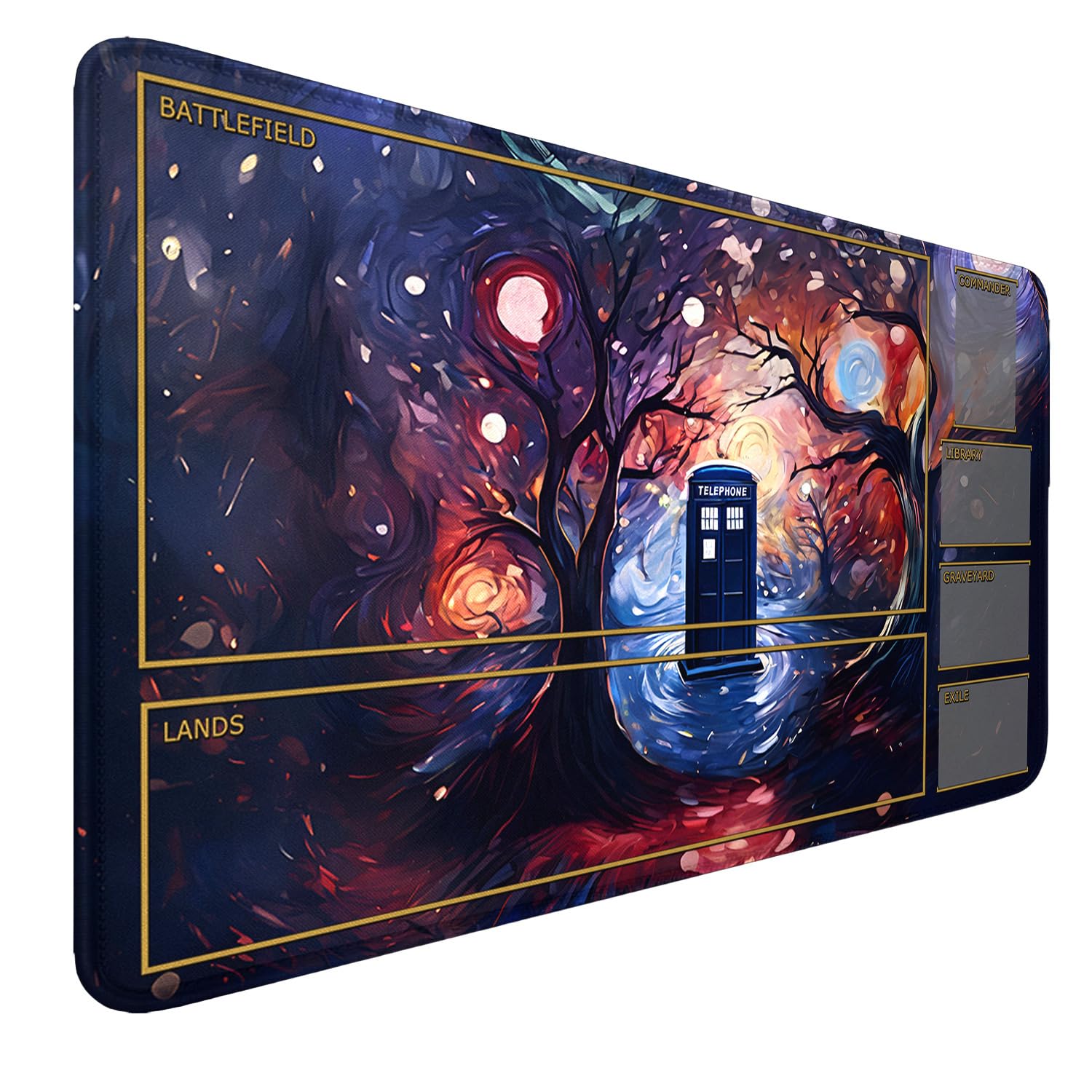 MTG MAT, 24" x 14" MTG Playmats Stitched Edges for MTG TCG Trading Card Smooth Rubber Surface Anti-Slip Mouse Pad with Storage Bag Thickened 3mm