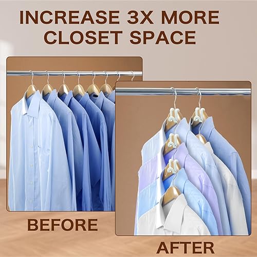 Miniatura 3 de 60 ganchos para colgar ropa, ganchos extensores de colgador, ganchos de conexión de plástico resistentes, ganchos en cascada que ahorran espacio