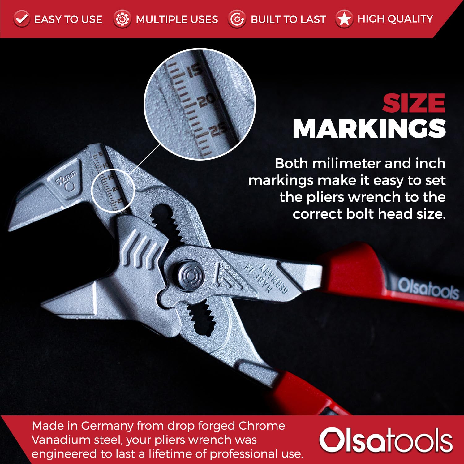 Olsa Tools Llave de alicates de 250 mm
