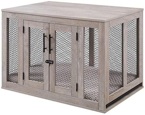 Medium Pet Crate with Tray - Weathered Grey
