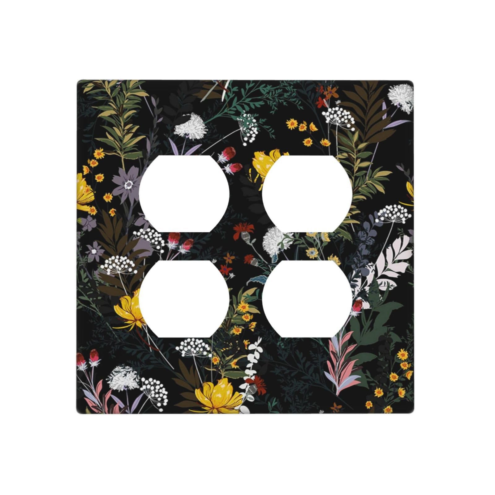 Decorative Light Switch Cover Plate botanical garden flowers bunch of floral 2 Gang Socket Covers Double Duplex Wallplates Switch Plates and Outlet Covers for Bathroom Home Decor-image-46