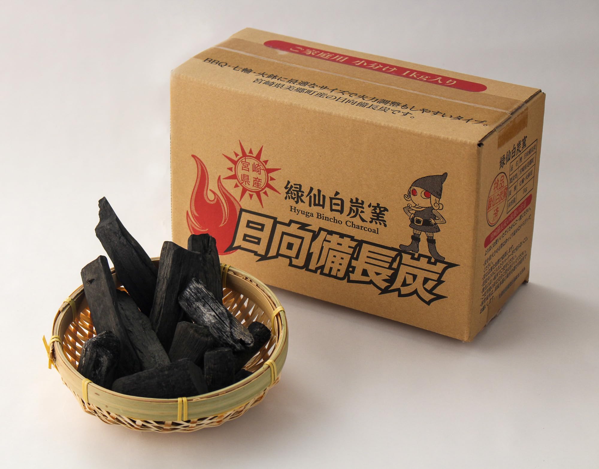 Amazon.co.jp: 【お手頃 BBQ炭 1kg】宮崎 日向備長炭 BBQ用 1kg｜親指