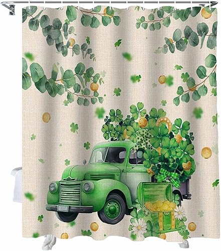 Miniatura 10 de ALAGEO Cortina de ducha de Navidad, diseño de bosque de pinos, cortinas de ducha para decoración de baño, copos de nieve, invierno, verde bosque