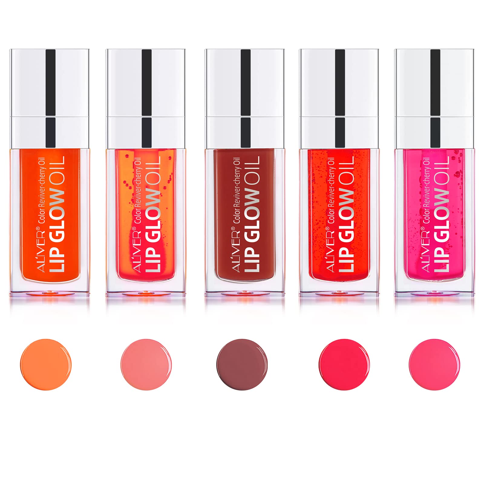 Cloxeny Lip Glow Oil 5pcs, Hydrating, Moisturizing, Nourishing, Plumping Lip Balm