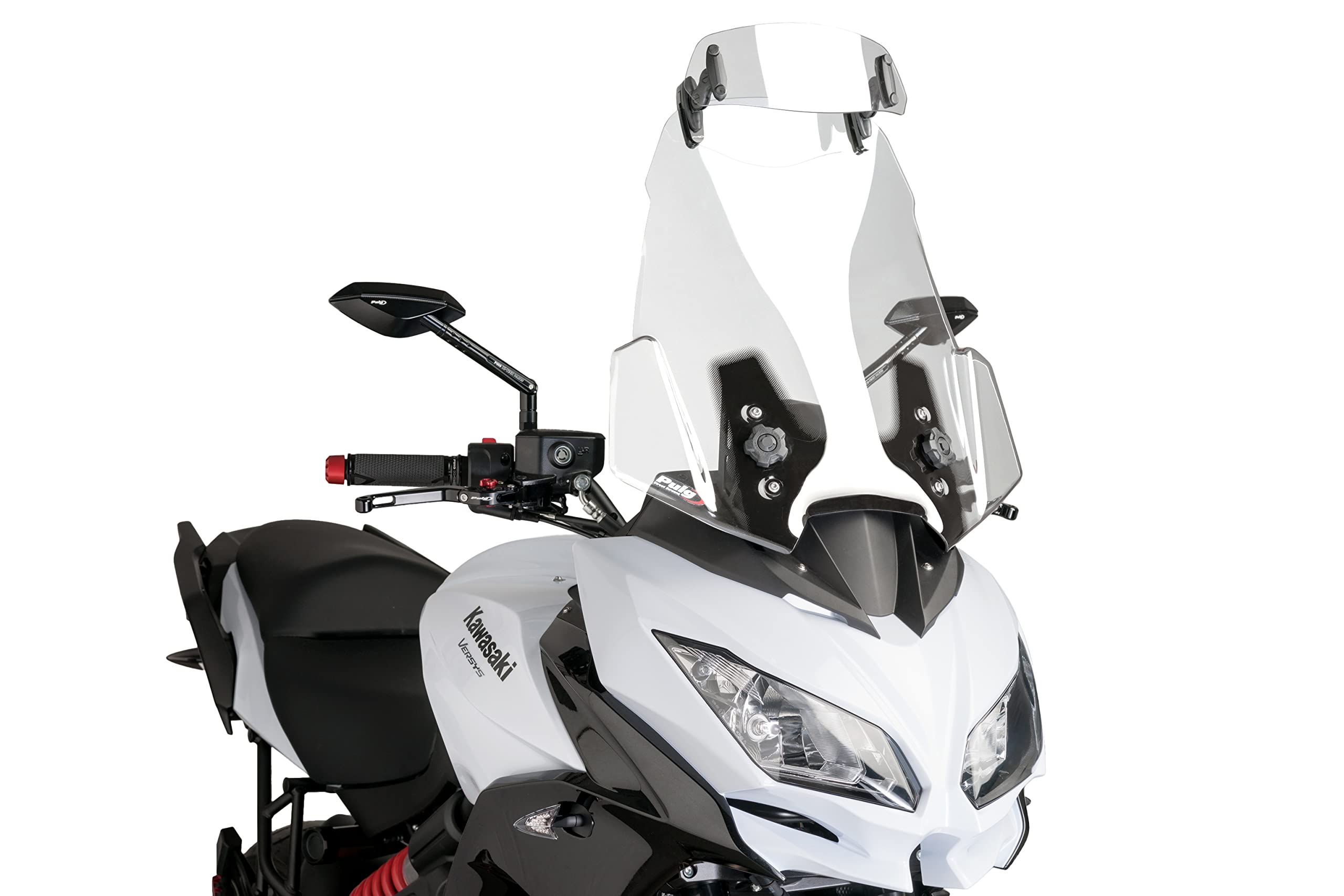 Puig 6320W Visera Multiregulable Clip-on para cúpula de Moto con Ajuste de posición y diseño Resistente Que Mejora la protección aerodinámica, Transparente
