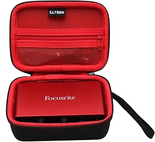 L LTGEM Hard Case for Focusrite Scarlett Solo 3rd Gen - Portable Travel Bag (Case Only) - Red