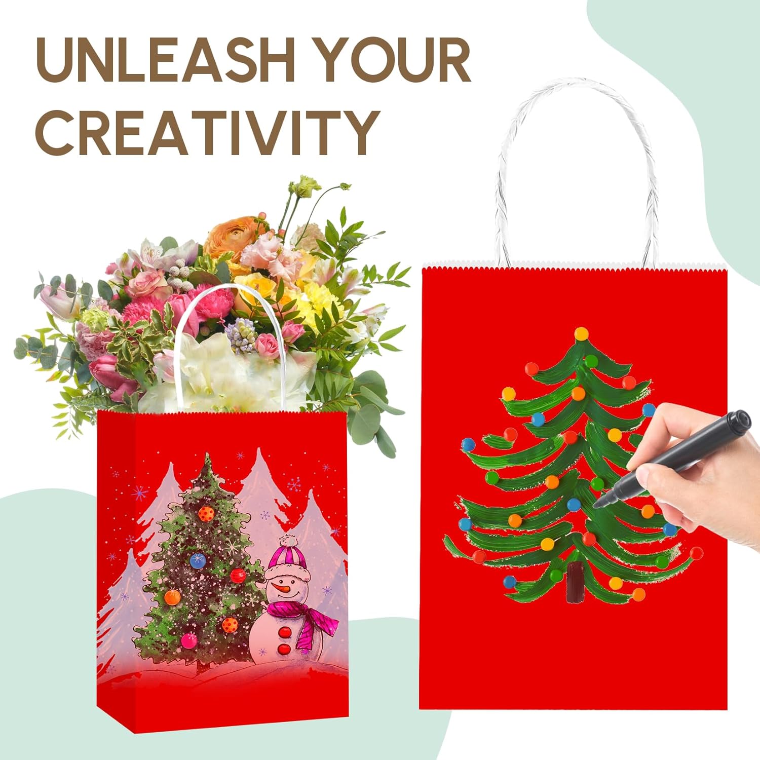 Qioxiou 60 Pack Red Gift Bags with Handles Small Size Bulk 5.91x3.15x8.27 Kraft Paper Gift Bags, Small Red Paper Sacks for Shopping, Business, Retail Merchandise Grocery, Wedding Birthday Party Favor - Image 5