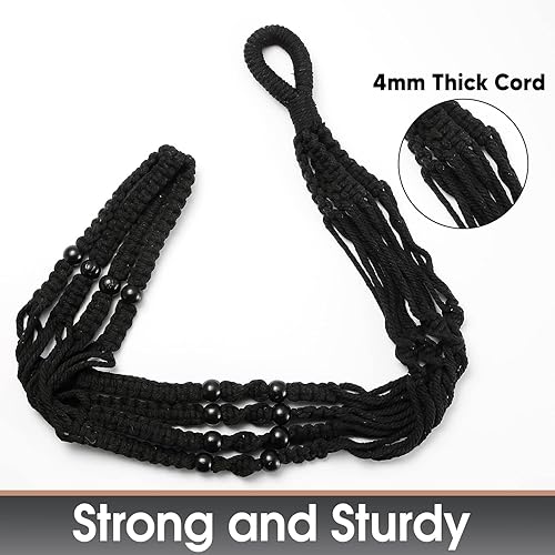 Miniatura 5 de Colgador grande de macramé de 43 pulgadas para maceta de 12 pulgadas + gancho para botín (extra largo y grande), maceta colgante grande para plantas