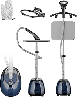 Standing Iron Steamer For Clothes, Vertical Standing Garment Steamer, 2.1L Water Tank, 35 g/min, 10 Heat modes, 2000 watt, Adjustable Iron Board, Horizontal and Vertical, 1 year warranty
