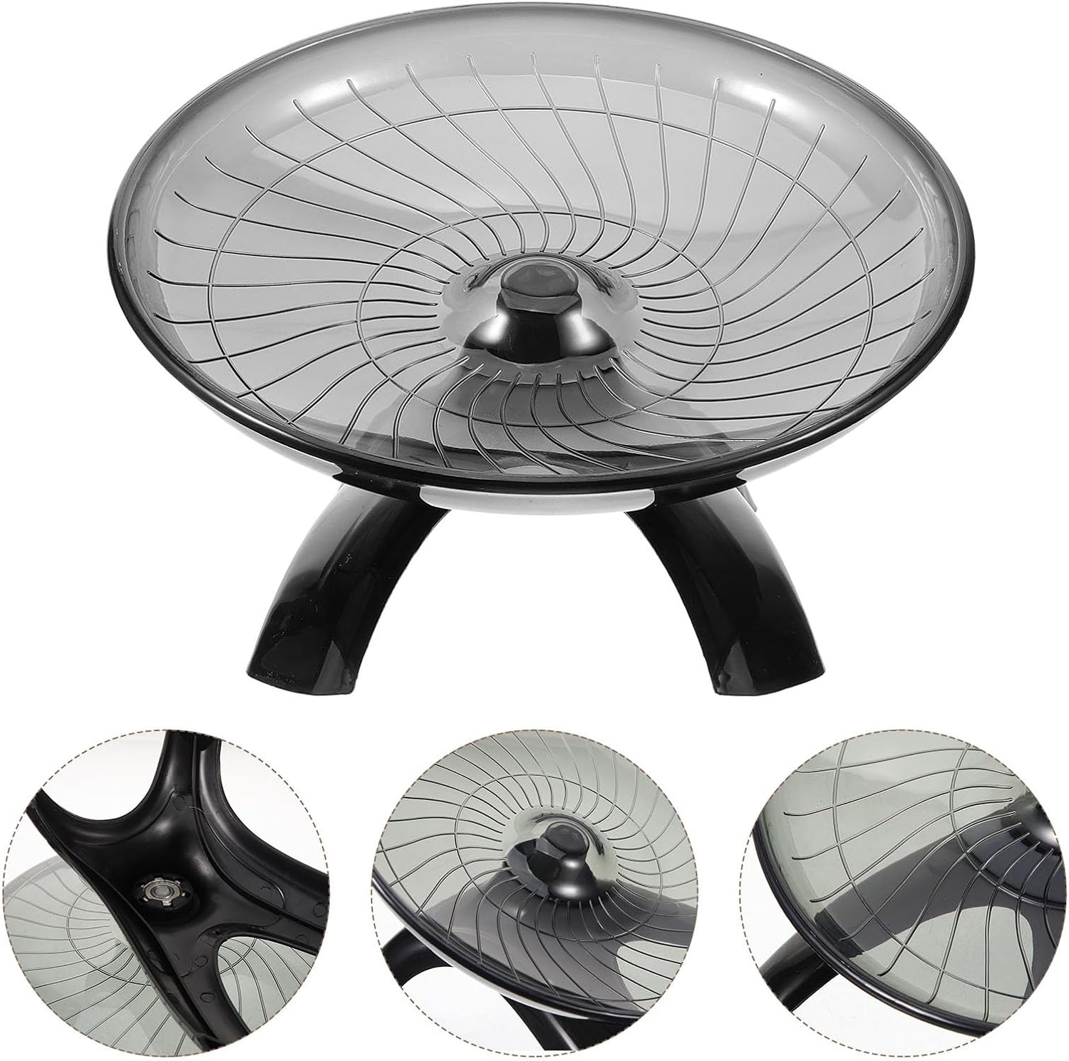UPKOCH Silent Hamster Running Wheel and Guinea Pig Exercise Wheel, Black Plastic Pet Supply for Small Animals Like Hedgehogs and Chinchillas