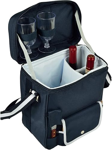 Miniatura 2 de Picnic at Ascot - Cesta personalizada para vino y queso con vasos acrílicos, tabla de cortar de madera dura, cuchillo de queso y sacacorchos