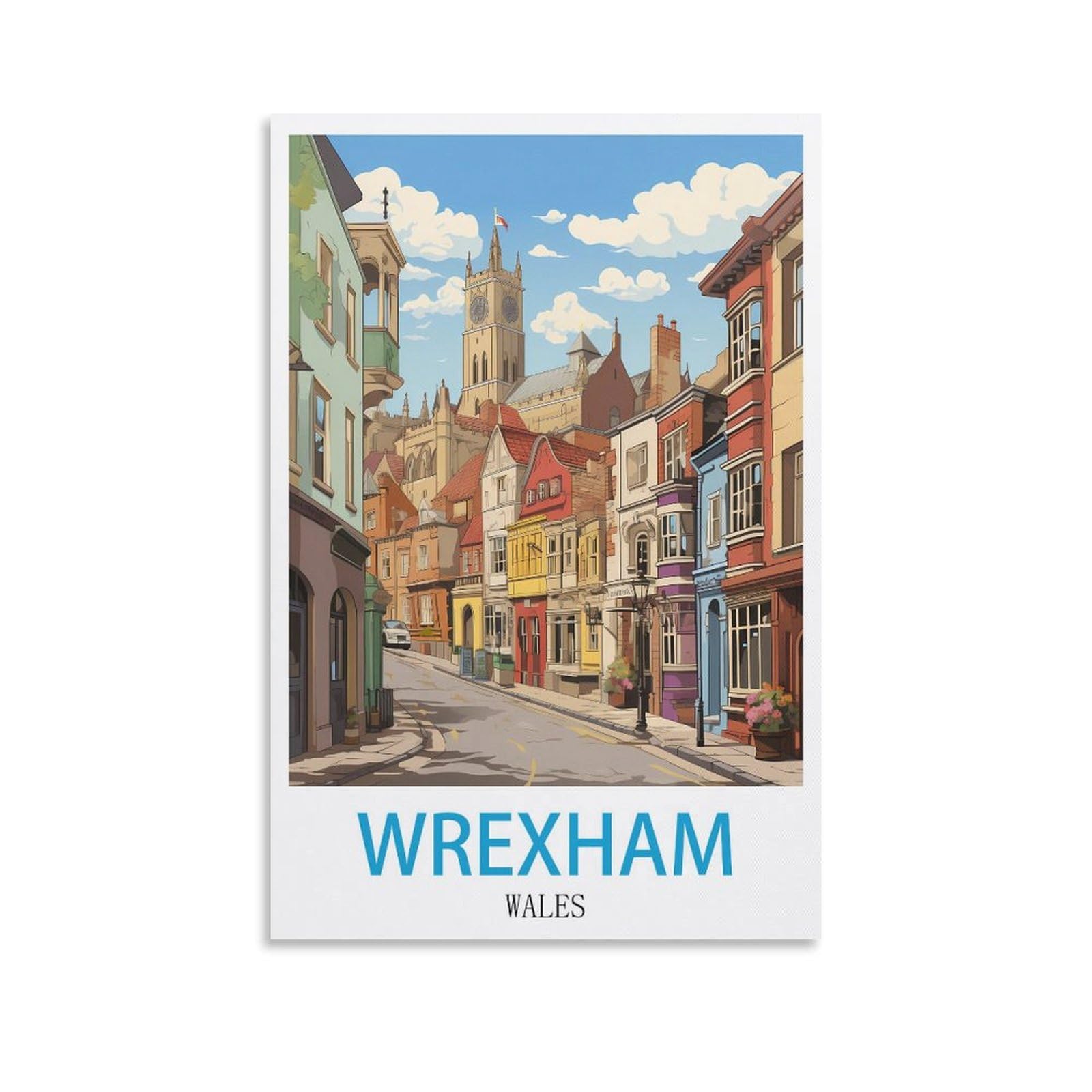 Ceyhno Unframe-Style Wrexham Wales Vintage Travel Poster 12X18inch(30X45cm) Canvas Art Poster And Wall Art Picture Print Modern Family Bedroom Decor