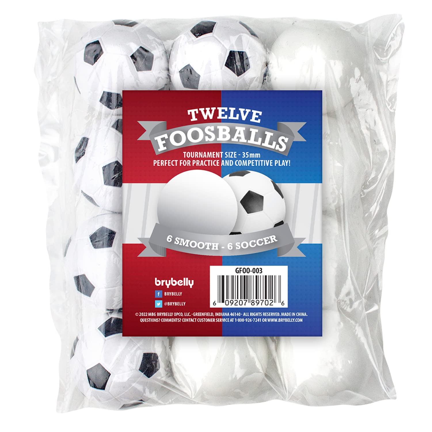 Brybelly Juego de 12 balones de fútbol Mixtos para mesas de fútbol estándar y balones clásicos (6 fútbol Blanco y Negro) (6 Blancos Lisos)