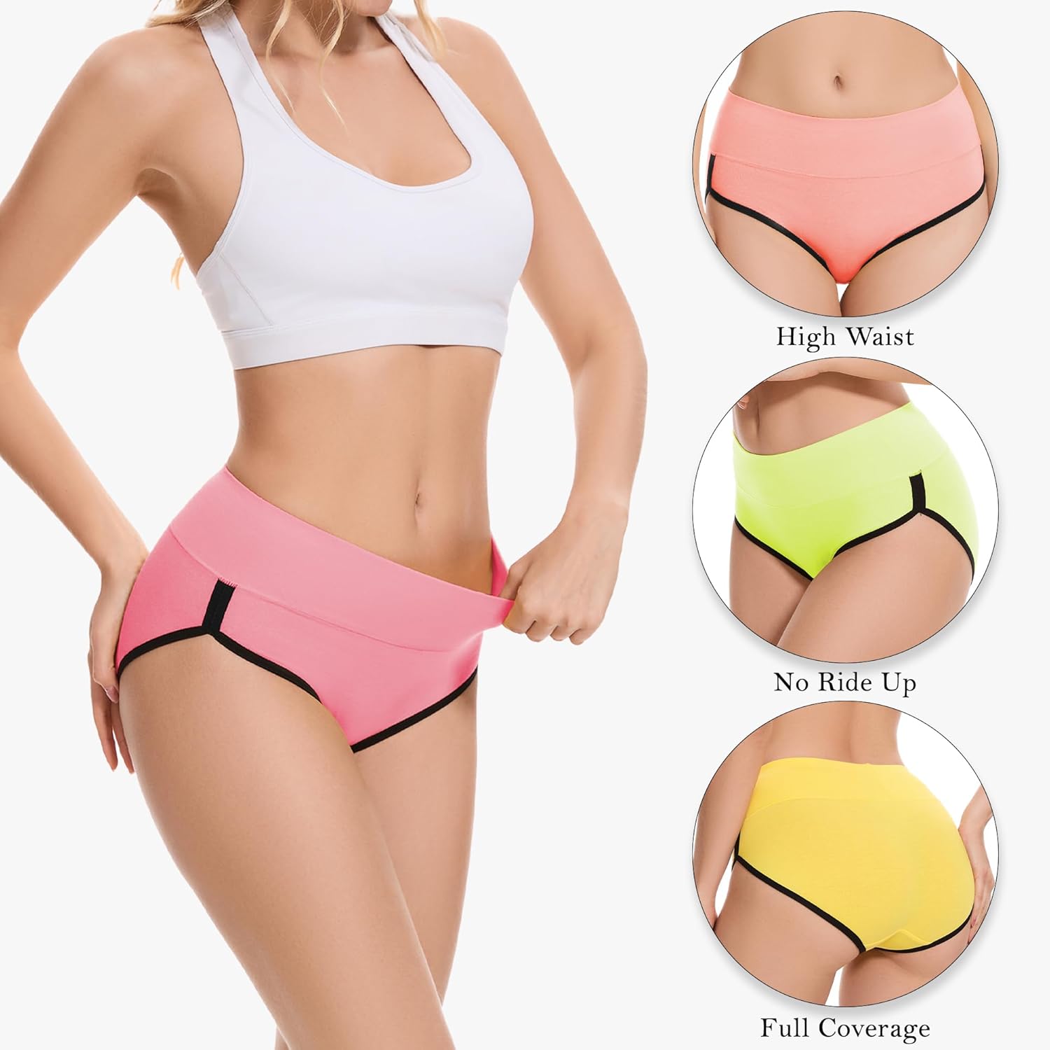 CAILECOTTON Womens Underwear Cotton Briefs for Women Plus Size Panties for Women Pack 2/5 - Image 2