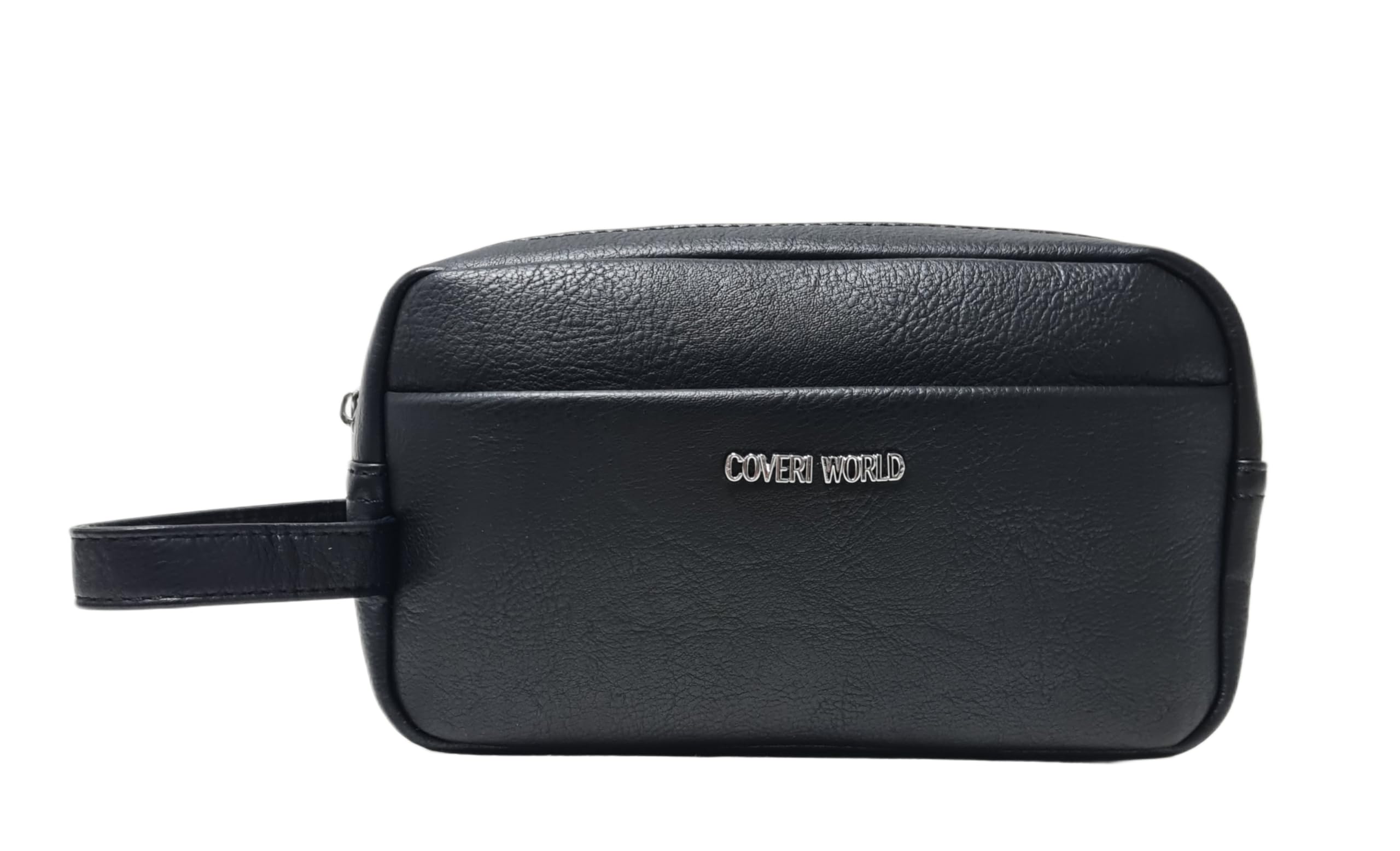COVERI COLLECTION Borsello a Mano in Pelle Sintetica, Colore Nero e Marrone, con Manico, Tasche Interne e Chiusura con Cerniera, Dimensioni 22x7x14 cm Art. 4862