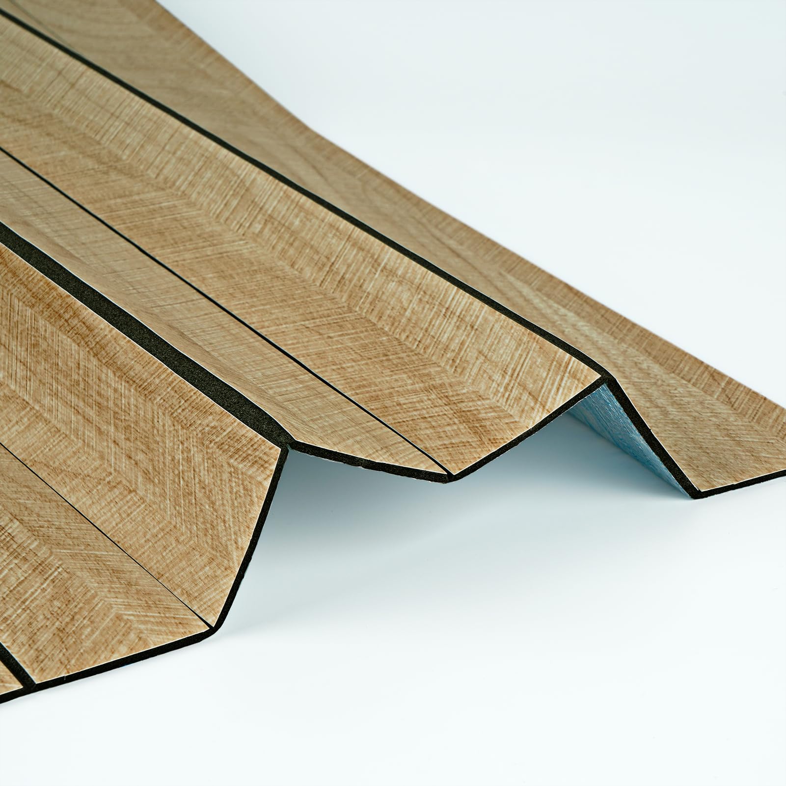 Paneles de pared 3D de grano de madera marrón para despegar y
