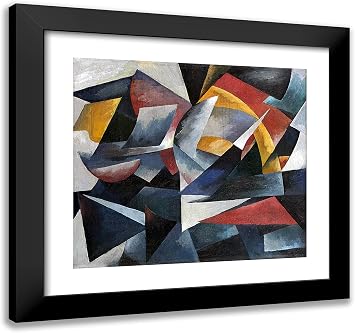 ArtDirect Ekster, Aleksandra 21x20 Black Modern Framed Art Print Titled Futuristic Composition