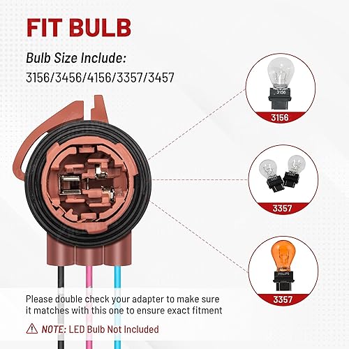 Miniatura 2 de RED WOLF 3157 3156 Adaptador de enchufe de arnés precableado compatible con GM GMC Chevy Buick Cadillac 1997-2007 para estacionamiento/señal/luz de