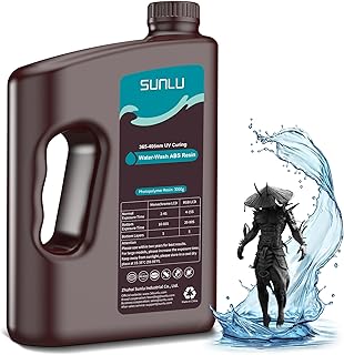 SUNLU 3000g Water-Wash ABS Resin, Combines Features of ABSLIKE Resin & Water Washable Resin, Non Brittle, High Precision, Low Shrinkage, Fast Curing 3D Resin for LCD DLP SLA 3D Pr…