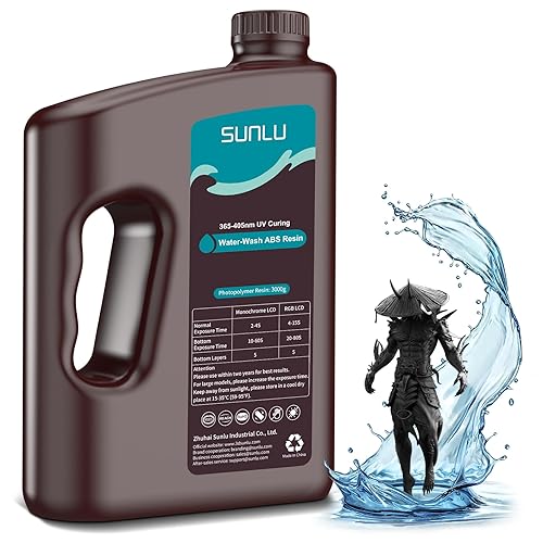 Vista 23 de SUNLU Resina ABS de 70.55 oz para impresora 3D, fotopolímero de curado UV de 405 nm, resina 3D rápida para impresoras 3D LCD/DLP/SLA de 2K 4K 6K 8K