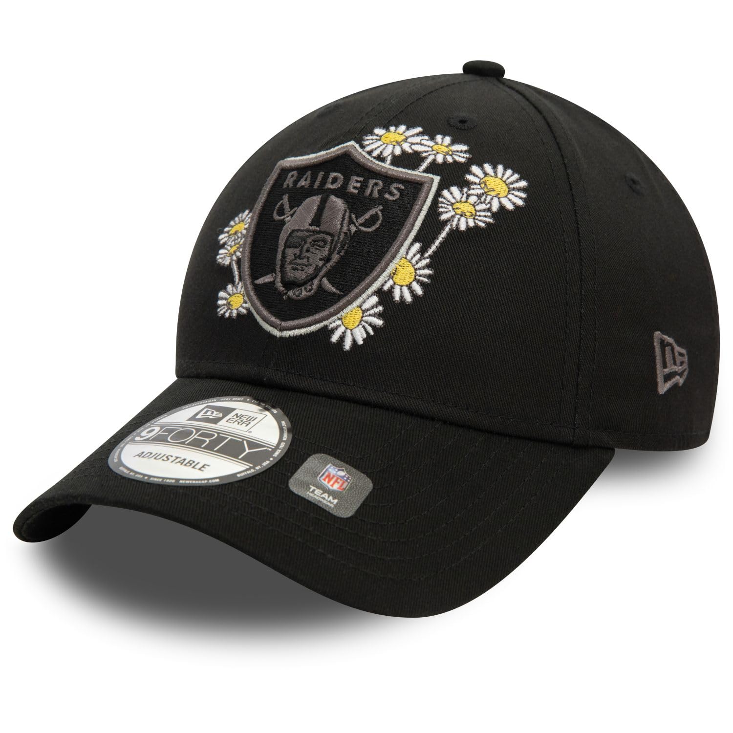 New Era Unisex Black 9Forty Strapback Cap - Flower Las Vegas Raiders
