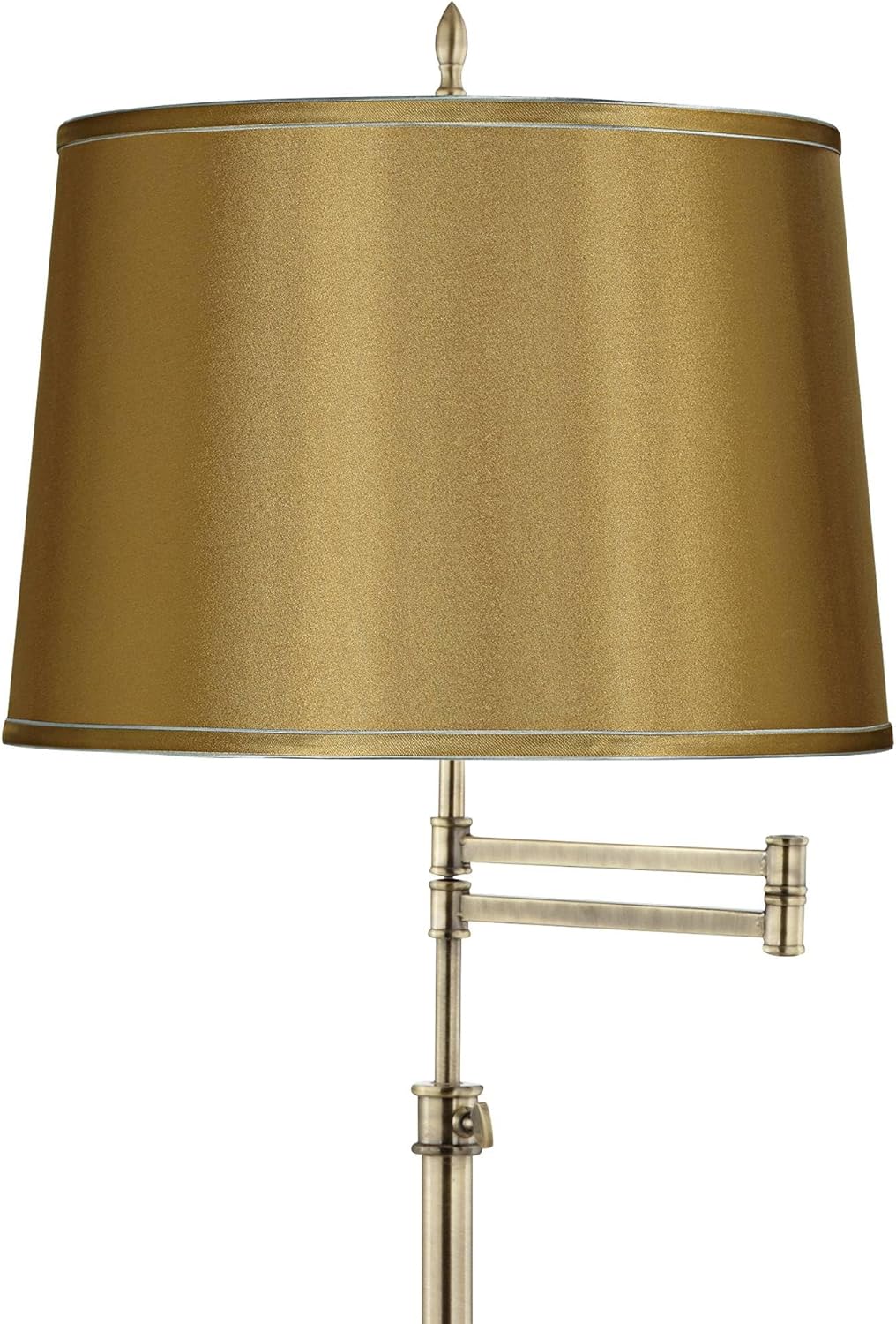 360 Lighting Westbury Sydnee Brass Swing Arm Floor Lamp with Sydnee Gold Shade