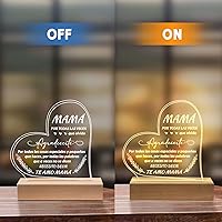 Vista 5 de Regalos para mamá - Lámpara base de madera grabada - Regalos de cumpleaños para mamá en español, regalo de cumpleaños para mujer