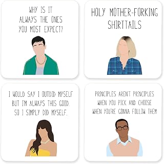Good Place Coaster Set | Coaster Set of 4 | Eleanor | Chidi | Janet | Tahani | Gift Coasters |