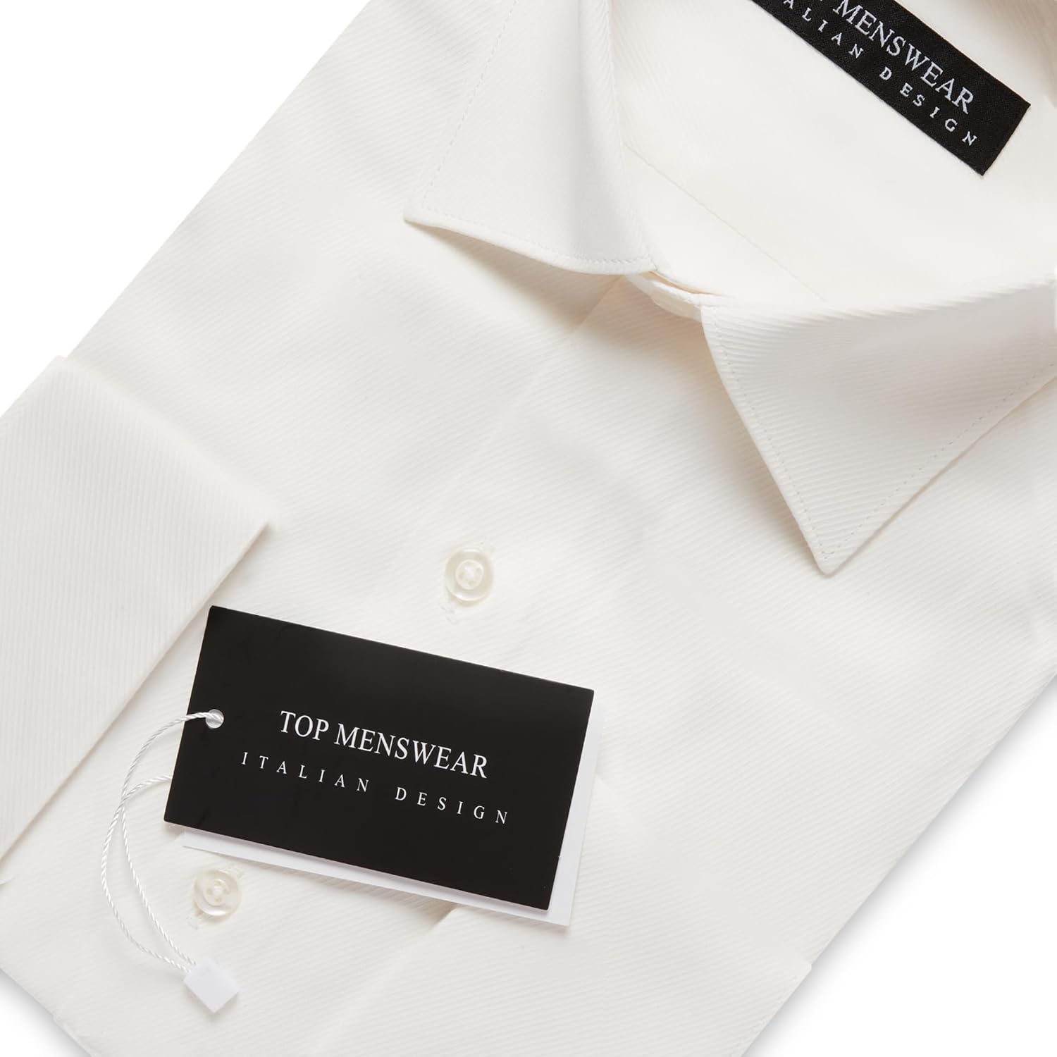 Top Mens Wear White Double Cuff Formal Dress Shirts Slim Fit Include Metal Cufflinks Long Sleeve - Image 2