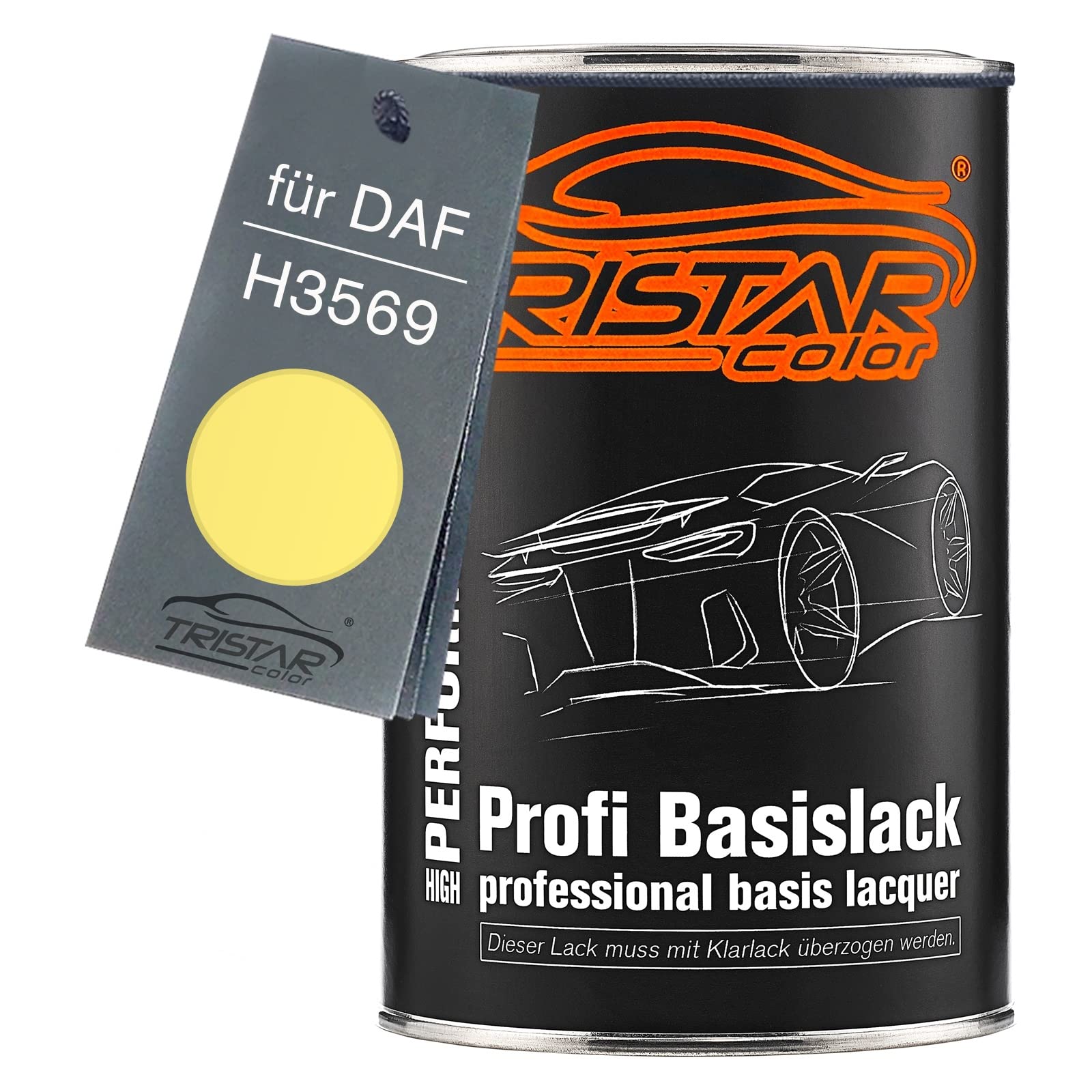 TRISTARcolor Car Paint Can ready-to-spray for DAF H3569 Uniekaas Geel Nieuw Base coat 1.0 litre 1000ml