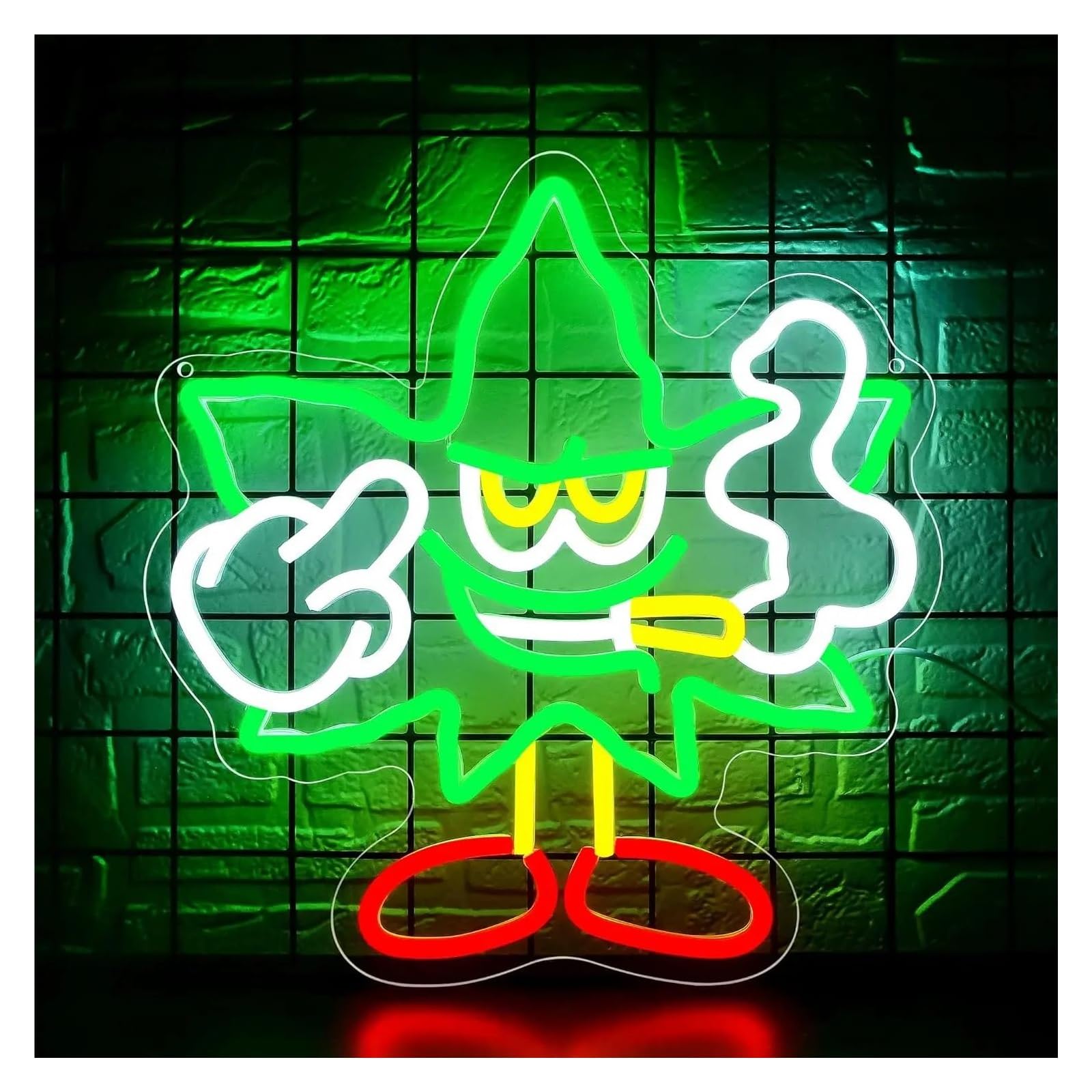 Sign Lamp Weed Neon Sign Leaf LED Light Dimmable for Cartoon Weed Man Cave Bedroom Hotel Shop Bar Pub Garage Decor 38cmx36cm