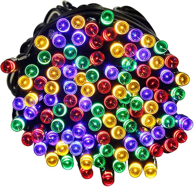 Tuokay Super Bright Plug in Fairy Lights with Memory Function, 22m 200 LED Christmas Lights, Halloween Decorative Indoor String Lights for Xmas Tree Patio Lawn Yard Fence Wedding Ornament (Colors)