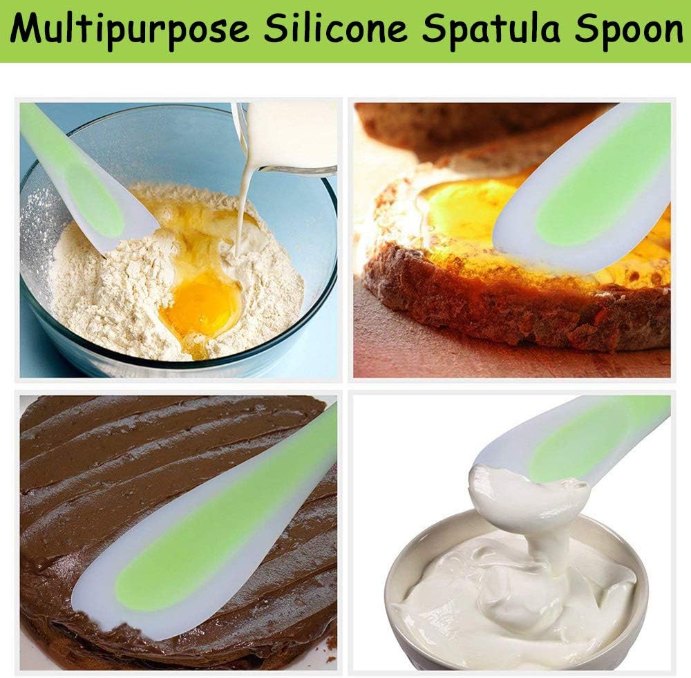 Silicone Spatula and Scraper Spoon for Heat Resistant Better Cooking, Baking, Spreading & Mixing Ideal Gifts for Dad or Mom Kitchen Gadget Cake Accessory for Good Grip Home Utensil Green