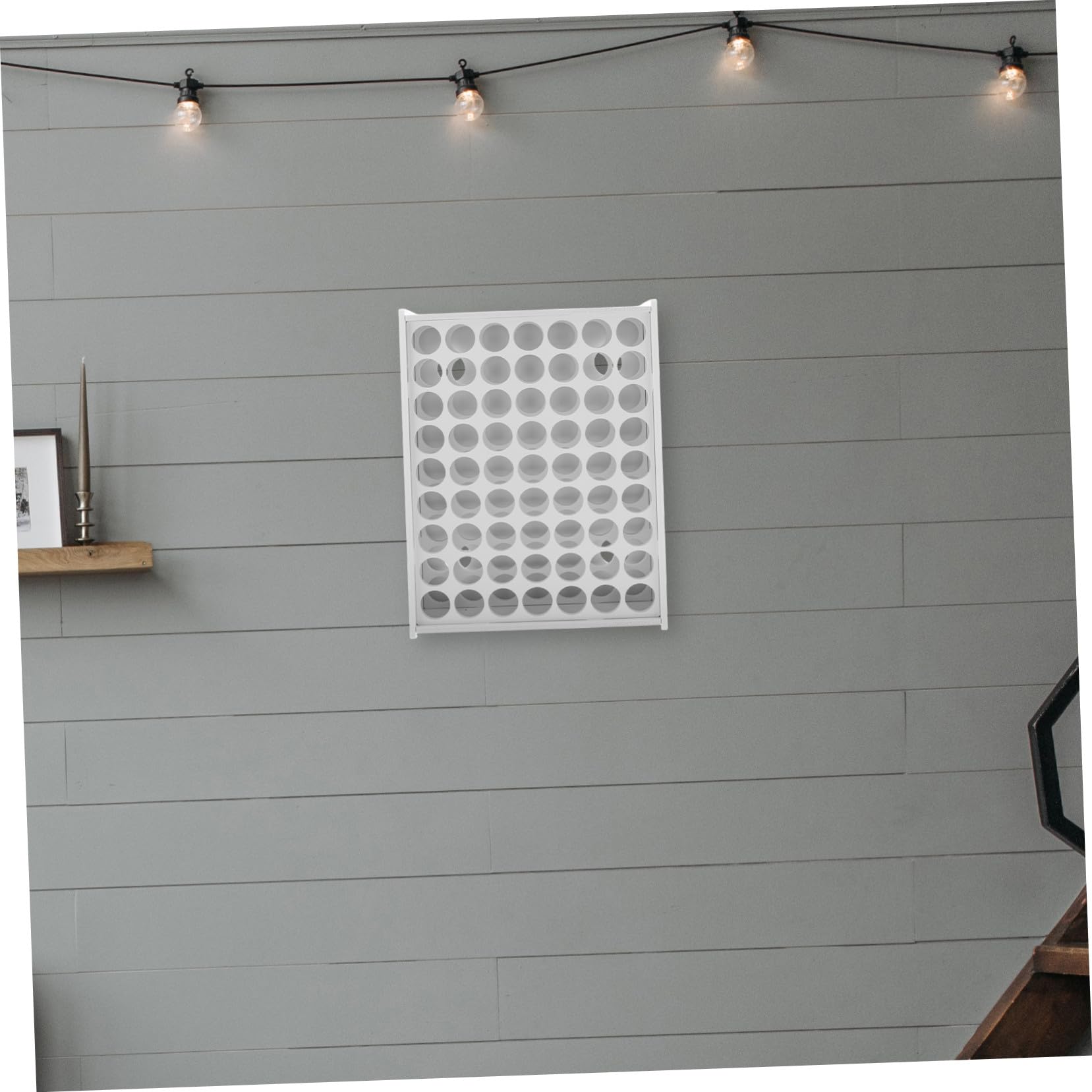 SHINEOFI Organizador Vertical De Pintura Para Manualidades y Óleo, Plástico Resistente Transparente, 63 Agujeros Para Montaje En Pared, Ahorro De Espacio Para Artistas y Uso Doméstico