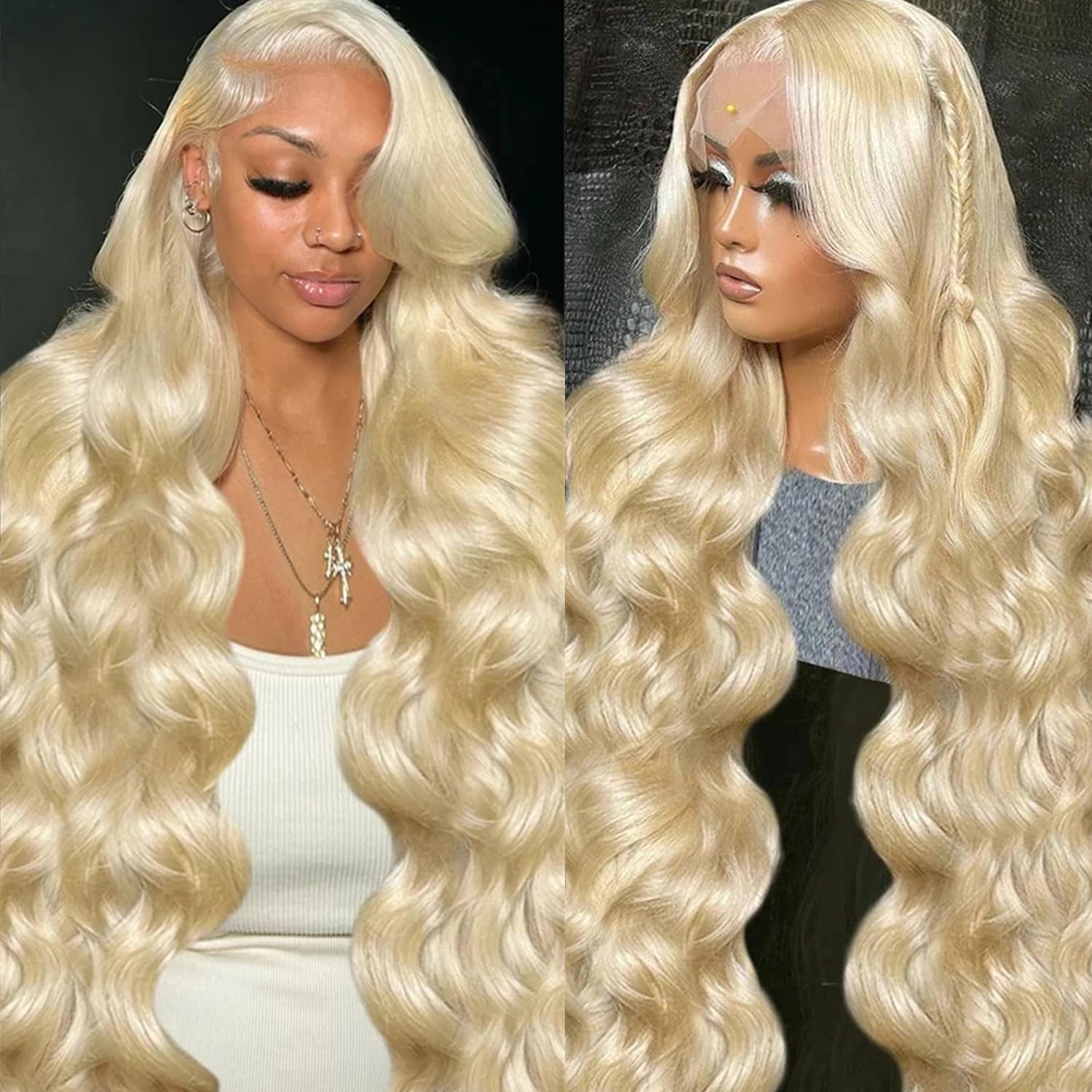 Goalroya 613 13x6 Lace Front Wig Human Hair 200% Density Body Wave Blonde Lace Front Wig Human Hair Pre plucked for Women 613 HD Lace Frontal Wig 26