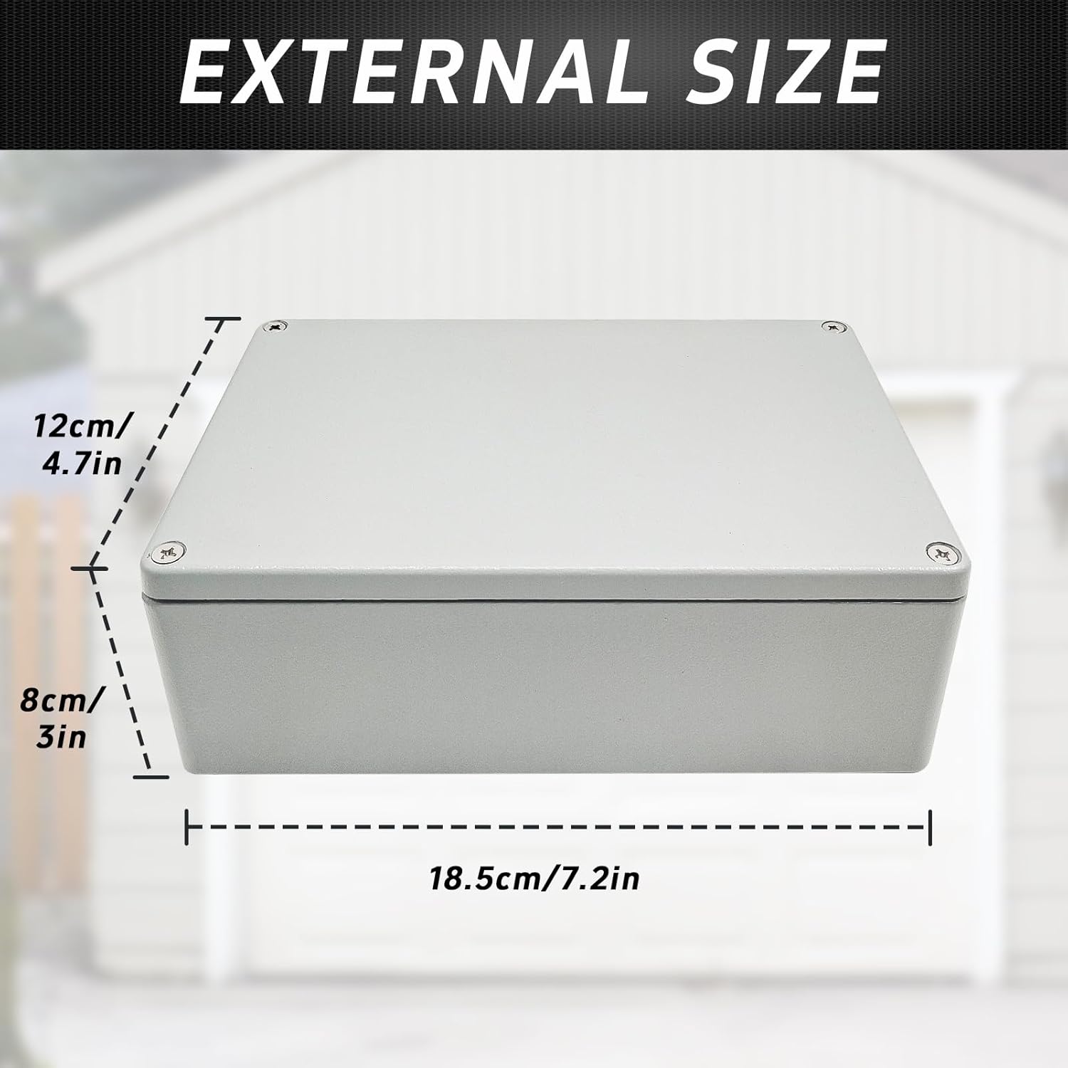 Waterproof Electrical Junction Box 7.4“x4.72”x3“D Aluminum Alloy Enclosure Project Box Dustproof Waterproof IP66 Aluminum Alloy Metal Junction Box Outdoor Electrical Universal Enclosure Box