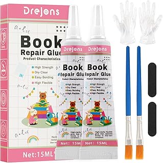Book Binding Glue, Dries Clear and Remains Flexible, Used for Paper Crafts, Framing, Collages 15ml * 2Pack