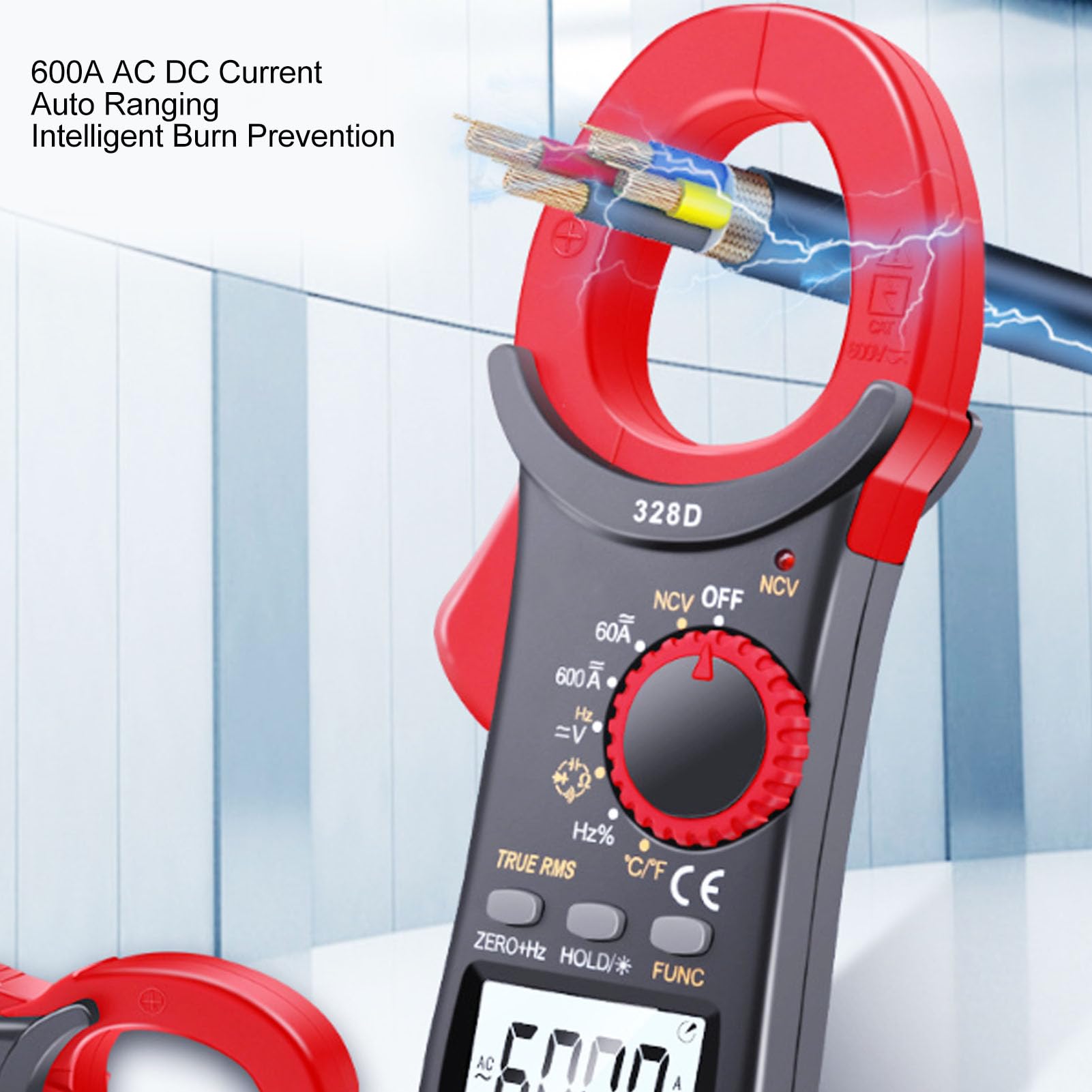 Digital Clamp Multimeter Auto Ranging 6000 Counts for Industrial and Household Electrical Testing