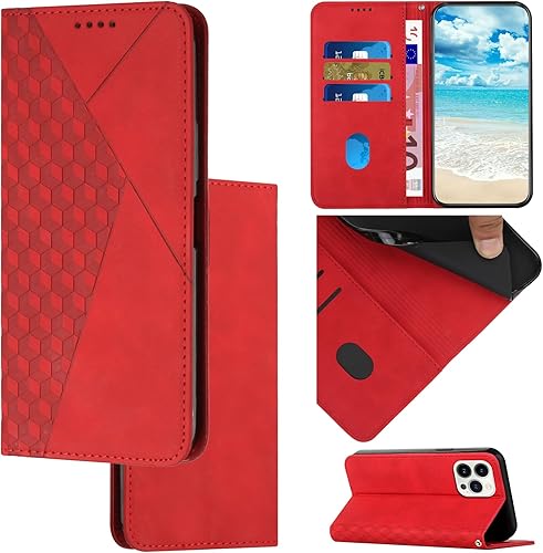 Funda de piel sintética compatible con Tecno Camon 18 P, función atril compatible con Tecno Camon 18 CH6 CH6n Flip cierre magnético protección